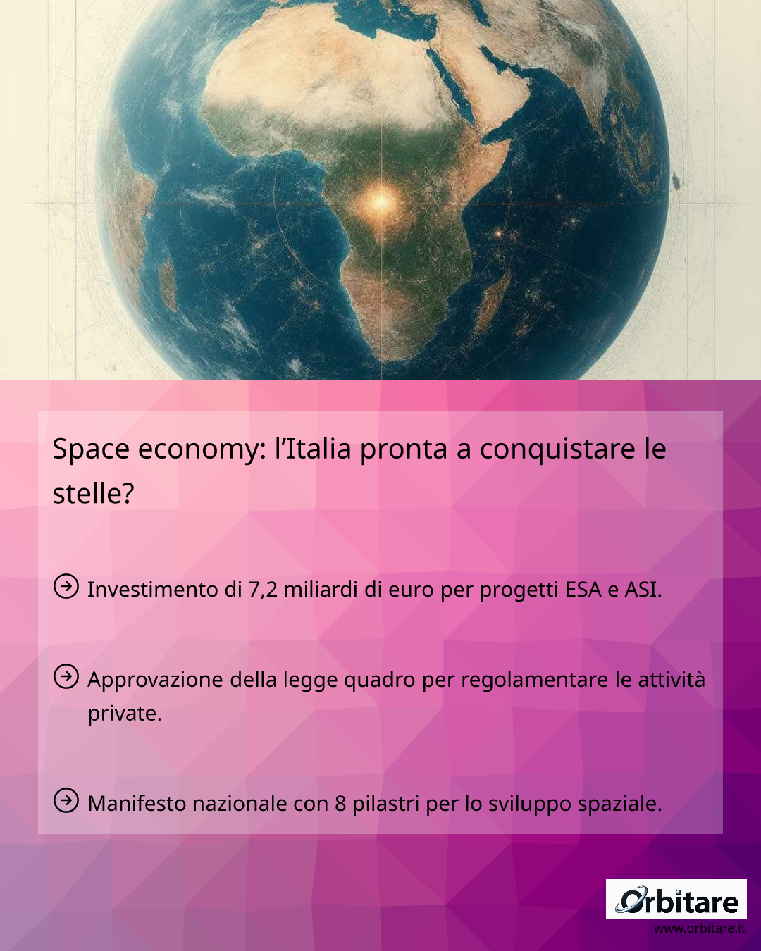 Space economy: l'Italia pronta a conquistare le stelle? - Orbitare