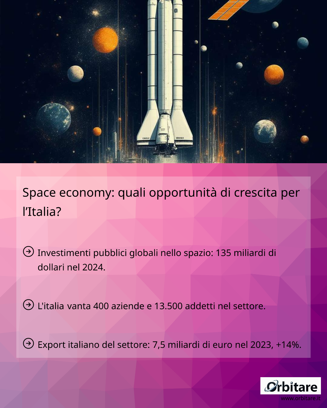 Space economy: quali opportunità di crescita per l'Italia? - Orbitare