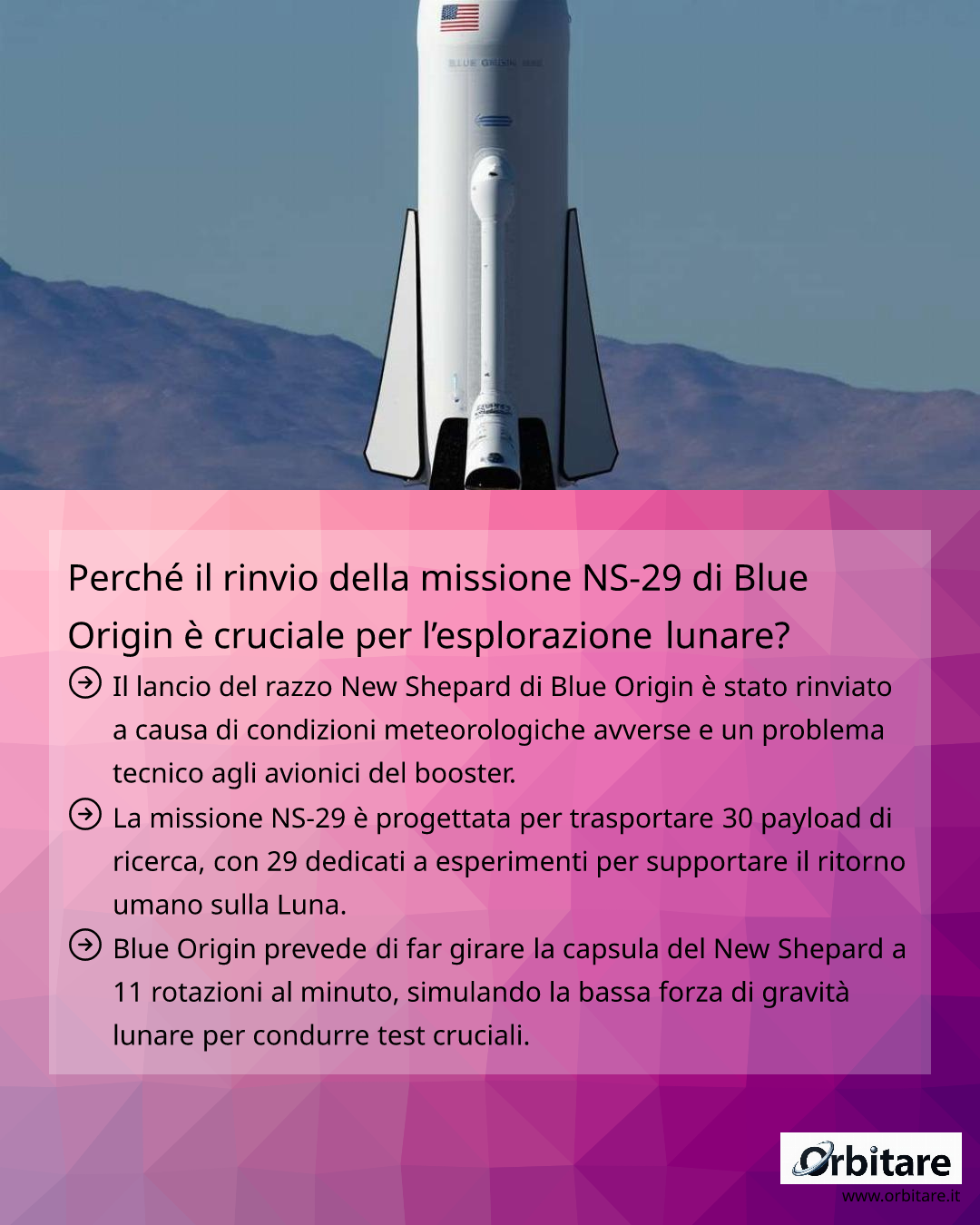 Perché il rinvio della missione NS-29 di Blue Origin è cruciale per l ...